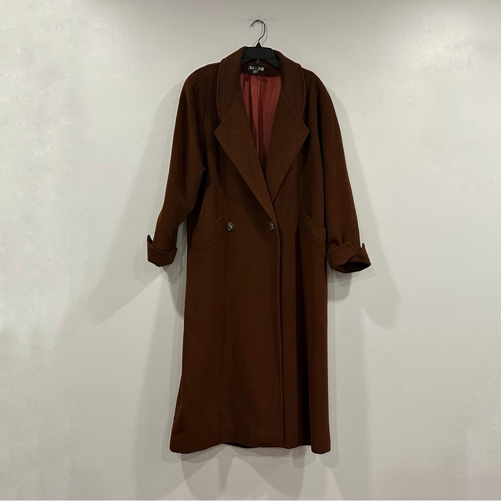Steve by Searle Brown 100% Wool Double Breasted Coat sz 10